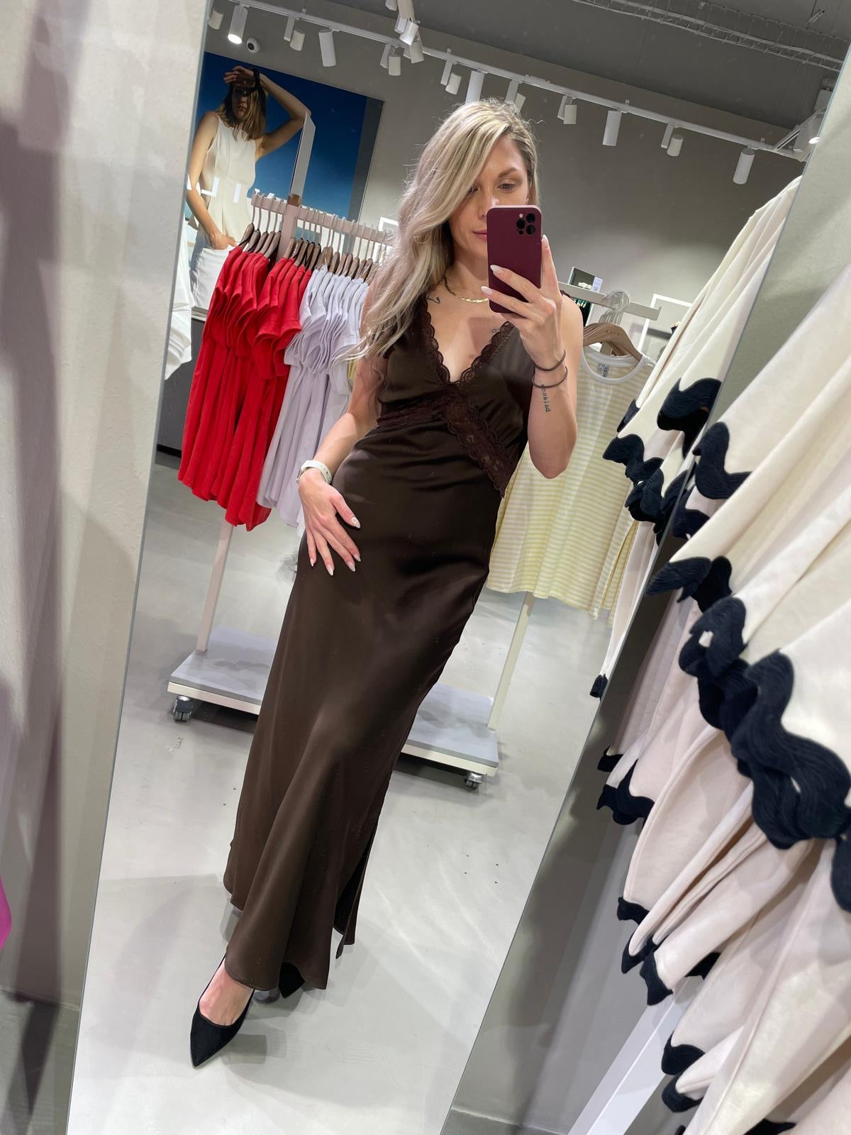 VIEMILY Midi Dress - Coffee Bean